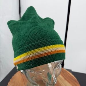Vintage Moriarty Hat Ski Cap Knit Winter Beanie Hand knit Wool green
